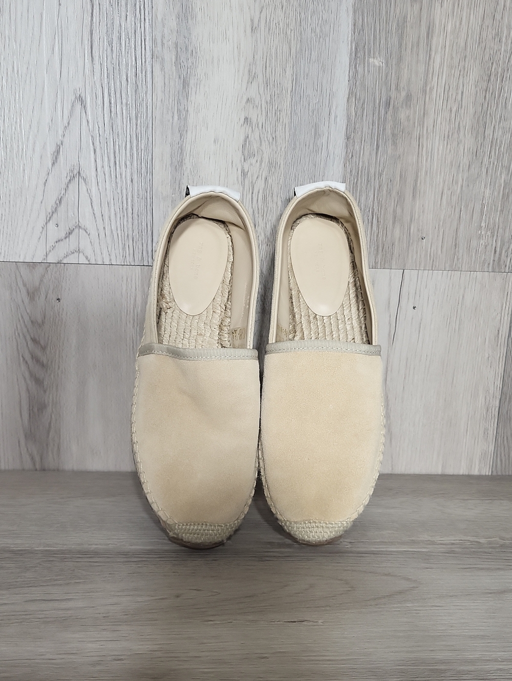 Rag & Bone Macadamia Suede Espadrille Runner Flats Slip On Handmade Spain 38.5 - Picture 2 of 8